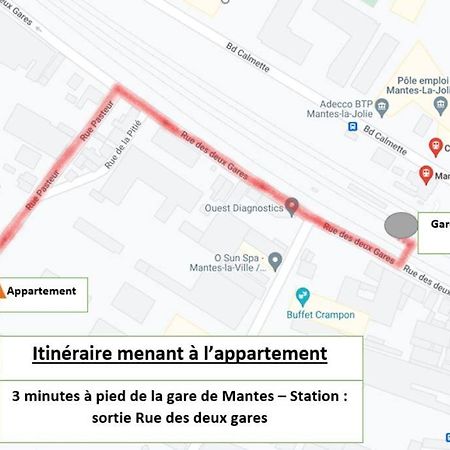 Appartement F2 De Haut Standing En Hypercentre Avec Jardin Prive A 270 M De La Gare De Mantes ! ภายนอก รูปภาพ